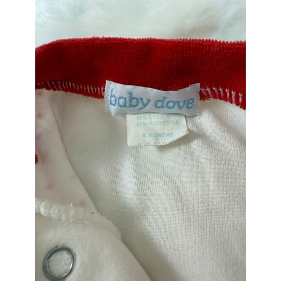 Vintage 80s Velvet Velour Christmas Bears Toys One-Piece Sleeper Romper Baby 6M - Picture 5 of 11